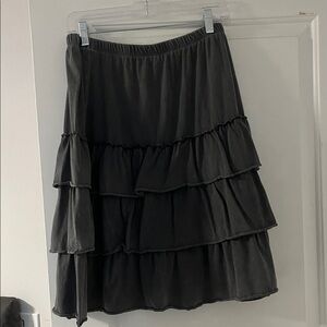 Yakira Bella Tiered Ruffle Skirt in Gray wash